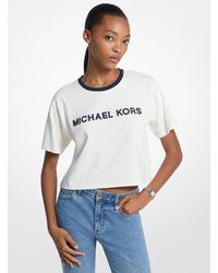 MICHAEL Michael Kors - Mk Appliquéd Cotton T-Shirt - Lyst
