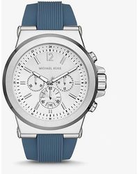 Michael Kors - Oversized Dylan Silver-tone And Silicone Watch - Lyst