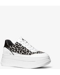 MICHAEL Michael Kors - Hayes Leopard Print Calf Hair Platform Sneaker - Lyst