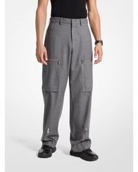 Michael Kors - Mkpantalón Cargo De Lana Elástica Con Cremalleras - Lyst