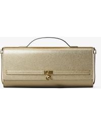 MICHAEL Michael Kors - Mk Hamilton Moderne Medium Metallic Leather Convertible Clutch - Lyst