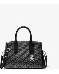 Michael Kors - Laila Small Metallic Signature Logo Satchel - Lyst