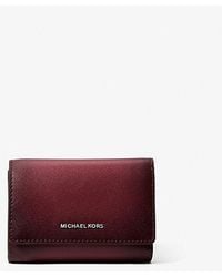 Michael Kors - Bryant Medium Burnished Leather Tri-Fold Wallet - Lyst