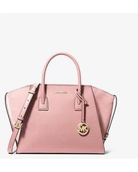 Michael Kors - Avril Large Leather And Suede Satchel - Lyst