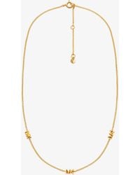 Michael Kors - Mk Precious Metal-Plated Sterling Logo Necklace - Lyst