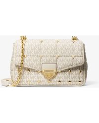soho large quilted suede shoulder bag