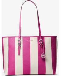 Michael Kors - Mk Quinn Large Striped Canvas Tote Bag - Lyst