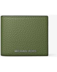 Michael Kors - Hudson Pebbled Leather Billfold Wallet - Lyst