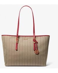 Michael Kors - Quinn Large Mk2000 Logo Jacquard Tote Bag - Lyst