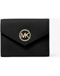 MICHAEL Michael Kors - Carmen Medium Saffiano Leather Tri-fold Envelope Wallet - Lyst