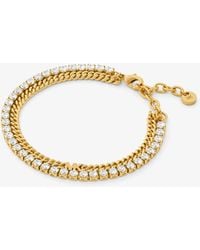 Michael Kors - Mk Precious Metal-Plated Brass Double Chain Tennis Bracelet - Lyst