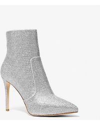 Michael Kors - Rue Embellished Glitter Chain-mesh Ankle Boot - Lyst