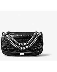 Michael Kors - Mk Christie Crocodile Embossed Leather Envelope Bag - Lyst