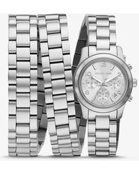 Michael Kors Limited-edition Runway Rhodium-plated Stainless Steel Wrap Watch - Gray