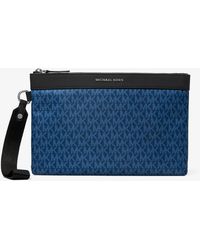 Michael Kors - Mk Brooklyn Printed Signature Logo Travel Pouch - Lyst