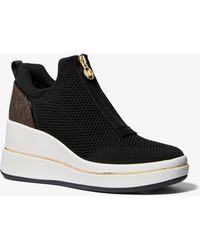 MICHAEL Michael Kors - Mk Emmy Mesh Zip-Up Wedge Trainer - Lyst