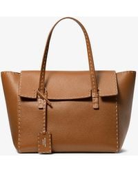 Michael Kors - Mk Sophia Hand-Stitched Pebbled Leather Satchel - Lyst