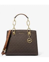 MICHAEL Michael Kors - Mk Cynthia Small Signature Logo Satchel - Lyst