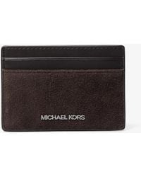Michael Kors - Mk Mason Suede Card Case - Lyst