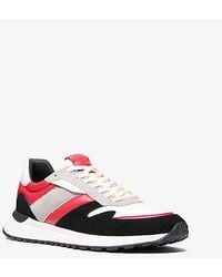 Michael Kors - Dax Color-Block Leather And Suede Trainer - Lyst