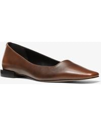 MICHAEL Michael Kors - Mk Darrah Burnished Leather Ballet Flat - Lyst