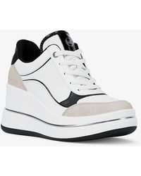 MICHAEL Michael Kors - Mk Emmy Mixed-Media Wedge Trainer - Lyst