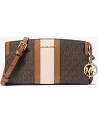 MICHAEL Michael Kors - Mk Becca Small Signature Logo Stripe Crossbody Bag - Lyst