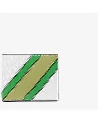 Michael Kors - Cooper Logo And Striped Billfold Wallet - Lyst