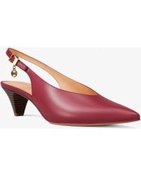 MICHAEL Michael Kors - Michael Kors Tonya Leather Slingback Pump - Lyst