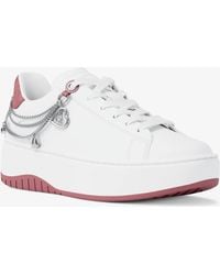 MICHAEL Michael Kors - Mk Dottie Embellished Leather Platform Trainers - Lyst