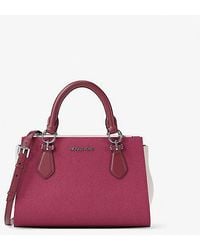 Michael Kors - Marilyn Small Color-Block Saffiano Leather Messenger Bag - Lyst