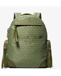 Michael Kors - Prescott Large Signature Logo Print Woven Backpack - Lyst