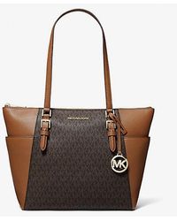 Michael Kors - Charlotte Large Logo And Leather Top-zip Tote Bag - Lyst