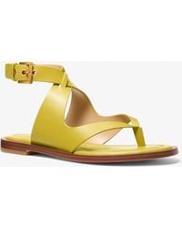 MICHAEL Michael Kors - Michael Kors Irene Leather Wrap Sandal - Lyst