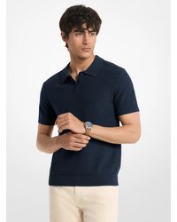 Michael Kors - Mk Boucle Cotton Blend Short-Sleeve Polo Jumper - Lyst