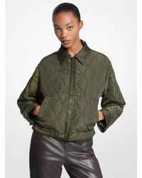 MICHAEL Michael Kors - Mk Nylon Cropped Reversible Bomber Jacket - Lyst
