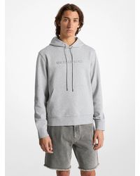 Michael Kors - Embossed Logo Cotton Blend Hoodie - Lyst