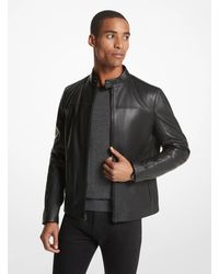 Michael Kors - Mk Leather Racer Jacket - Lyst