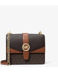 Michael Kors - Greenwich Small Color-Block Signature Logo Crossbody Bag - Lyst