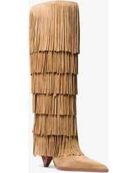 MICHAEL Michael Kors - Mk Jayla Fringed Suede Tall Boot - Lyst
