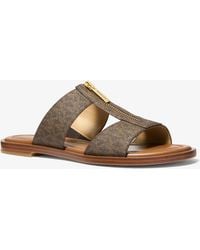 MICHAEL Michael Kors - Mk Berkley Signature Logo Slide Sandal - Lyst
