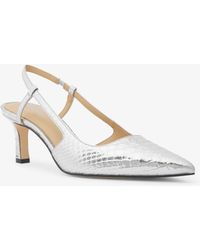 MICHAEL Michael Kors - Mk Alora Metallic Snake Embossed Leather Slingback Pump - Lyst