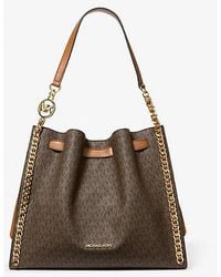 Michael Kors - Mina Large Signature Logo Chain Shoulder Bag - Lyst
