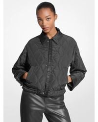 MICHAEL Michael Kors - Mk Nylon Cropped Reversible Bomber Jacket - Lyst