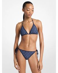 MICHAEL Michael Kors - Mk Reversible Logo Triangle Bikini Top - Lyst