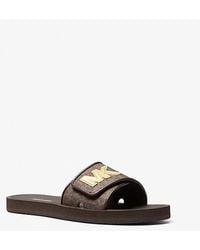 Michael Kors - Palmer Signature Logo Slide Sandal - Lyst