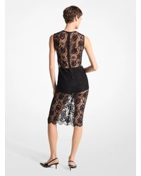 Michael Kors Floral Embroidered Hemp Mini Dress in White | Lyst UK