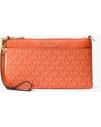 MICHAEL Michael Kors - Mk Jet Set Large Signature Logo Convertible Zip Wristlet - Lyst