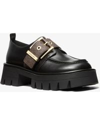 MICHAEL Michael Kors - Mk Colby Signature Logo Trim And Leather Loafer - Lyst