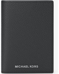 Michael Kors - Hudson Pebbled Leather Folio Card Case - Lyst